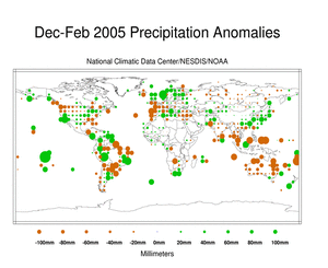 Precipitation Dot map in Millimeters for December-February