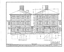 Benjamin Pierce House, drawing, west elevation, north elevation