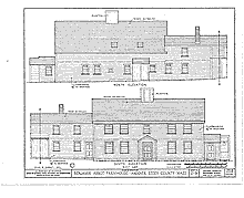 Benjamin Abbot Farmhouse, drawing, north elevation and south elevation