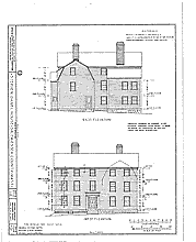 Stephen Daniel House, drawing, east, west elevation
