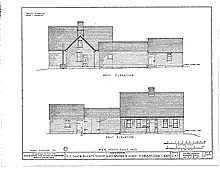 Old Oaken Bucket House, drawing, west elevation; east elevation