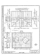 Daniel Shute House, drawing, attic floor and roof framing plan