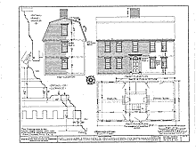 William Appleton House, drawing, end, front elevation