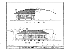 Louis H. Sullivan Summer House, front elevation and side elevation