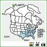 Distribution of Quercus lyrata Walter. . Image Available. 