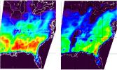 Flooding Resulting From Hurricane Isidore, <br >Comparing Data from 
September 12 and 28, 2002