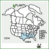 Distribution of Crataegus brachyacantha Sarg. & Engelm.. . 