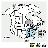 Distribution of Crataegus phaenopyrum (L. f.) Medik.. . Image Available. 