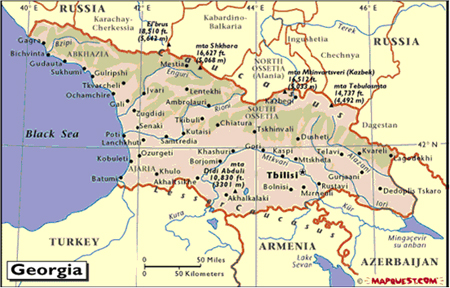 Map of the Republic of Georgia