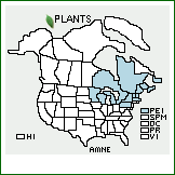 Distribution of Amelanchier ×neglecta Eggl. ex G.N. Jones (pro sp.) [bartramiana × laevis]. . 