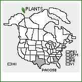 Distribution of Paspalum conspersum Schrad.. . 