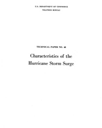 [graphic of cover of report-Characteristics of the Hurricane Storm Surge]