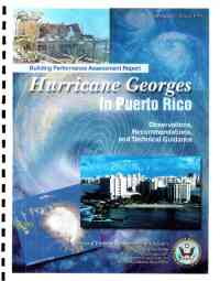 [graphic of cover of report-Building Performance Assessment Report Hurricane Georges in Puerto Rico Observations, Recommendations, and Technical Guidance]