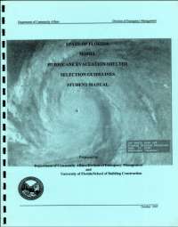 [graphic of cover of report-State of Florida Model Hurricane Evacuation Shelter Selection Guidelines Student Manual]