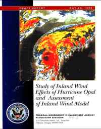 [graphic of cover of report-Draft Report: Study of Inland Wind Effects of Hurricane Opal and Assessment of Inland Wind Model]