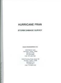 [graphic of cover of report-Hurricane Fran: Storm Damage Survey]