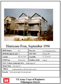 [graphic of cover of report-Hurricane Fran High Water Marks Collection]