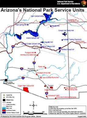 National Park units in Arizona