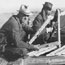 CCC men working on roof of Painted Desert Inn