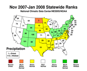 National Temperature rank map