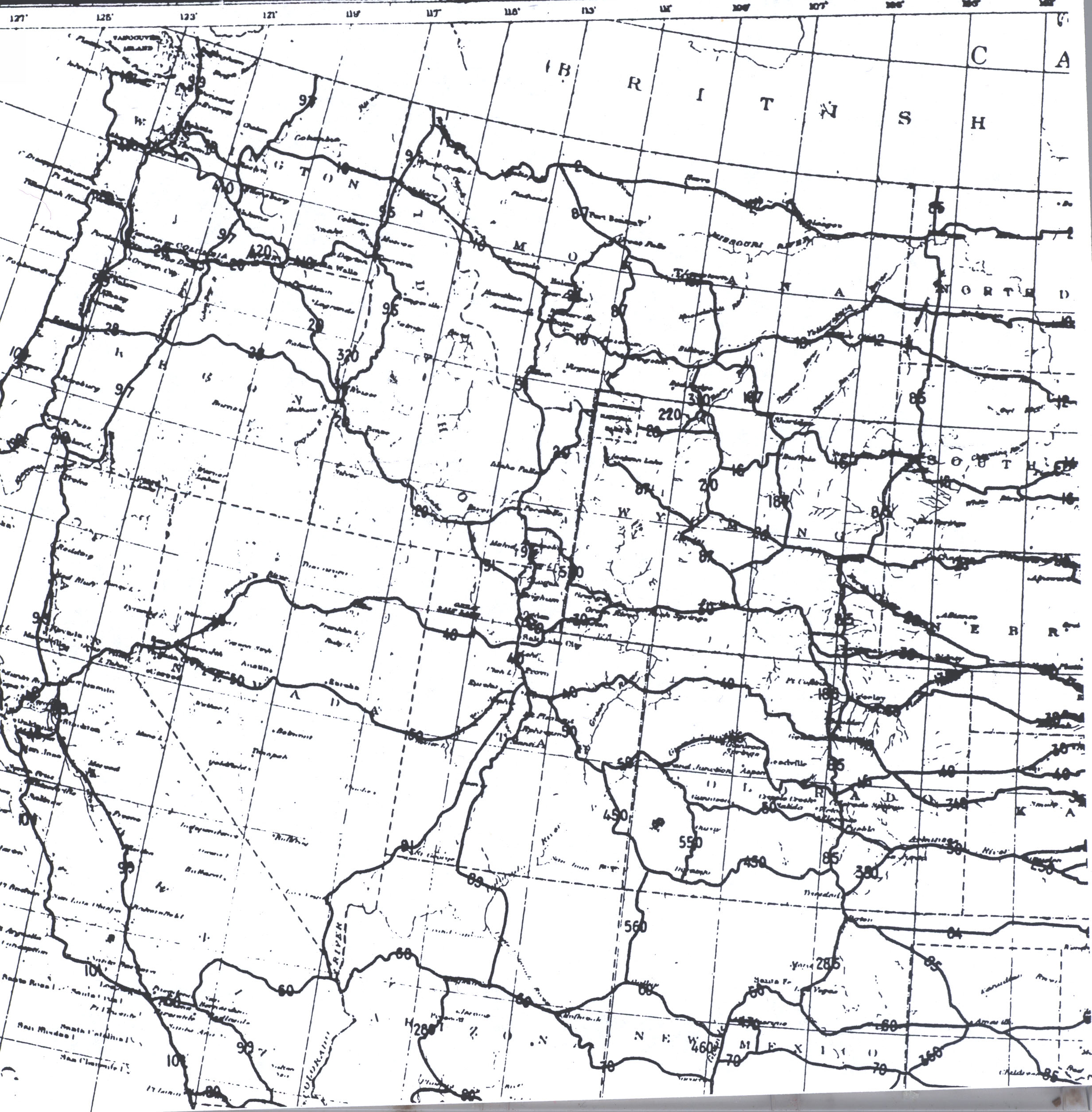 This map of the Northwest shows the final routing of U.S. 20, U.S. 30, and other U.S. highways as approved by the American Association of State Highway Officials on November 11, 1926.