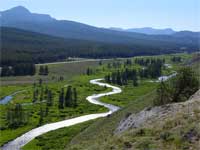 the Sawtooth Mountains with Salmon River in the foreground.