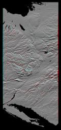 Anaglyph of Shaded Relief New York State, Lake Ontario to Long Island
