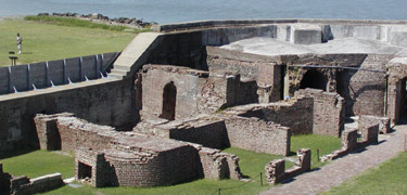 Ruins of the officer's quarters at Fort Sumter