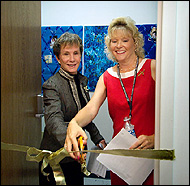 photo of a ribbon cutting ceremony at a lactation room