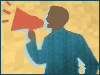 graphic of person using megaphone