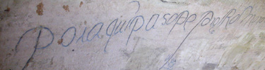 Image of inscription carved by Pedro Romero