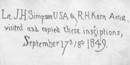 Image of Simpson and Kern inscription from 1849