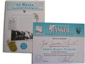 Image of Junior Ranger booklet, certificate and badge.