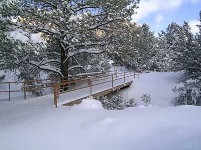 Image of a snowy morning at El Morro