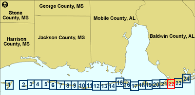 Index map with Gulf Shores SW/Gulf Shores OE South NW highlighted.