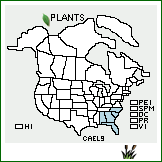 Distribution of Carex elliottii Schwein. & Torr.. . 