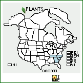 Distribution of Carex manhartii Bryson. . 