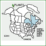 Distribution of Carex ×neomiliaris Lepage [aquatilis × saxatilis var. miliaris]. . 