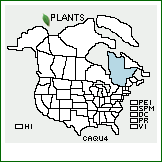 Distribution of Carex ×quebecensis Lepage [bigelowii × saxatilis]. . 