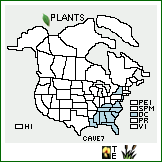 Distribution of Carex venusta Dewey. . 