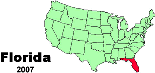 United States map showing the location of Florida