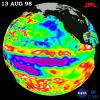 TOPEX/El Niño Watch - Little Change in Pacific, August 13, 1998