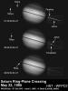 Hubble Views Saturn Ring-Plane Crossing (satellites labeled)
