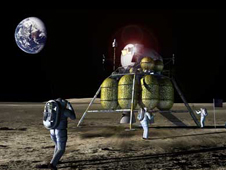 Concept of a future moon landing