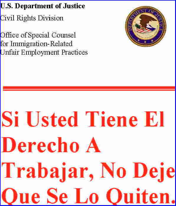 Usted Tiene el Derecho a Trabajar.