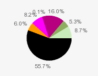 Pie chart: in table form below