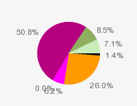 Pie chart: in table form below