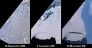 Birth of a Large Iceberg in Pine Island Bay, Antarctica