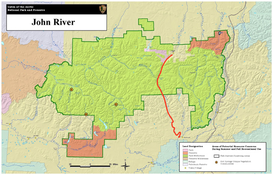 John River location map.