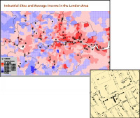 Industrial Sites and Average Income in the London Area